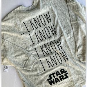 2022 BNWT Disney Parks Star Wars I KNOW Millennium Falcon Heart Spirit Jersey XL
